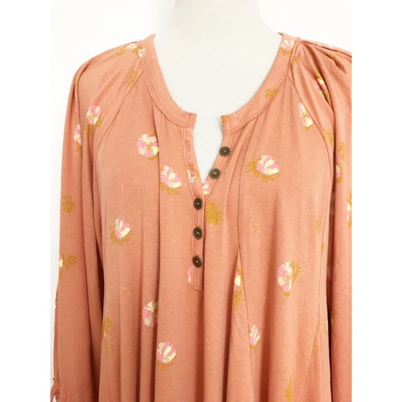 Free People/ We The Free Winter Sun Tunic Floral Print Cinnamon Combo XS NWT - Picture 10 of 14